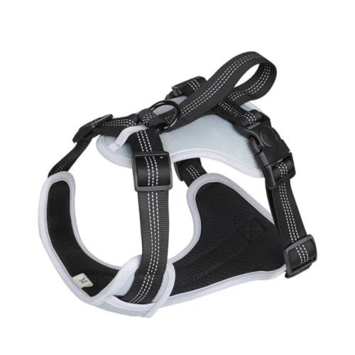 FAVVITY Arnês para cães de PET para cães pequenos, médios e grandes, acolchoado [refletor] antipuxões | escolha agora o arnês para o seu cão (cão pequeno preto (S))