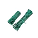 Jobaojiang 10-100 lazos ajustables para plantas de jardín, flexibles, color verde, multifunción, resistentes, para plantas de jardín, lazos de plástico para jardín (22 cm, 100 unidades)