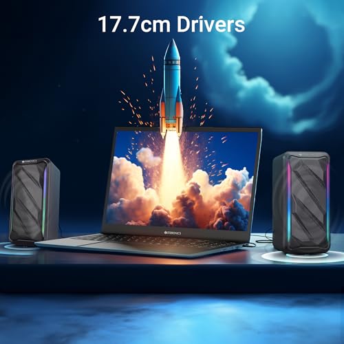 Image of (Refurbished) ZEBRONICS Igloo 2, 2.0 USB Computer Speakers, 10 Watts, RGB LED, USB Powered, AUX, Volume Control Pod for PC, Laptops, Desktop (Black)