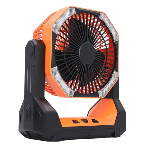 Ventilador de Campamento con Luz y Gancho, Ventilador de Carpas con Baterías Recargables para Picnic, Disfruta de una e Iluminación Fresca para Actividades Al Aire Libre