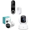 Kasa Smart Video Doorbell + كاميرا الأمن الداخلي + حزمة كاميرا الأمن الخارجي (KD110 + EC70 + KC420WS)