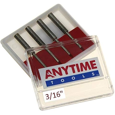 Anytime Tools 3/16" Diamond Chainsaw Sharpener Burr 1/8" Shank, 4 Pack Cover