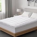 ☁️ SOMMEIL CONFORTABLE：1000 g/m2 de rembourrage offrent un amortissement doux pour votre matelas dur, vous donnant une sensation de rebond et un sommeil confortable.