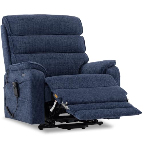 DYNOX Power Lift Recliner, Big & Tall, Heat & Massage, Blue