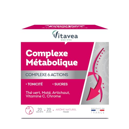 VITAVEA BIEN-ETRE - Amincissant Extra Fort - Préparation Minceur 6 actions - Ventre plat, Graisse, Elimination, Sucres, Détox - Thé Vert, Maté, Artichaut, Chrome, Vitamine C - 20 sachets