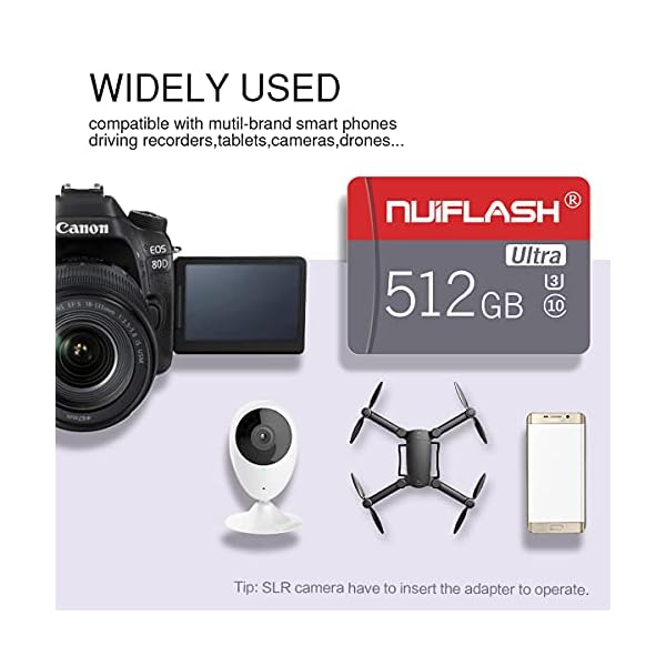 512GB Micro Speicherkarte mit Adapter (Schnelle Geschwindigkeit Klasse 10) TF Memory Karte für Kamera, Microsd SD… – Bild 5