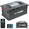 VATRER POWER 48V 105Ah Lithium Golf Cart Battery, Built-in Smart 200A BMS, with Touch Monitor & Mobile APP, 4000+ Cycles Rechargeable LiFePO4 Battery, Max 10.24kW Power Output, Perfect for Golf Carts