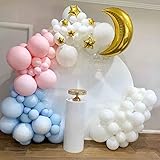Pastel Pink and Blue Balloon Arch Garland Kit-Macaron Pink Balloon Blue Balloon White Balloon...