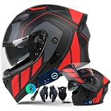 Byroads Casco Moto Flip Up Bluetooth Integrato Interfono Casco Moto Omologato ECE Donna Casco Moto Integrale modulare Uomo Casco Moto Flip Up Caschi Apribili e Modulari per Moto M~XXL
