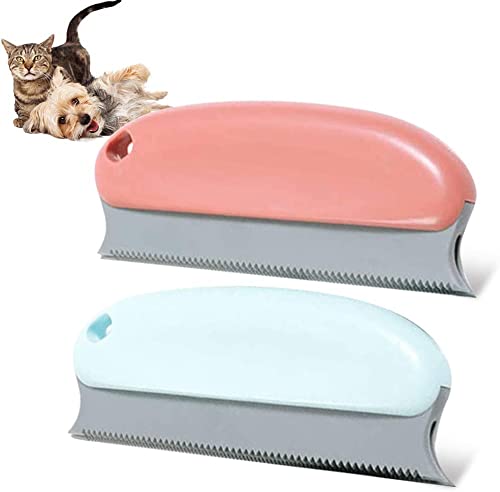 2 Piezas Quitapelos Mascotas, Cepillo Removedor de Pelo para Mascotas, Pet Hair Remover Deshedding Tool, Peine Profesional Removedor de Pelusa para Sofá, Muebles, Alfombra, Ropa, Mantas, Coche, Cama