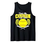 That's My Cousin Out There Softball Player Family Tank Top