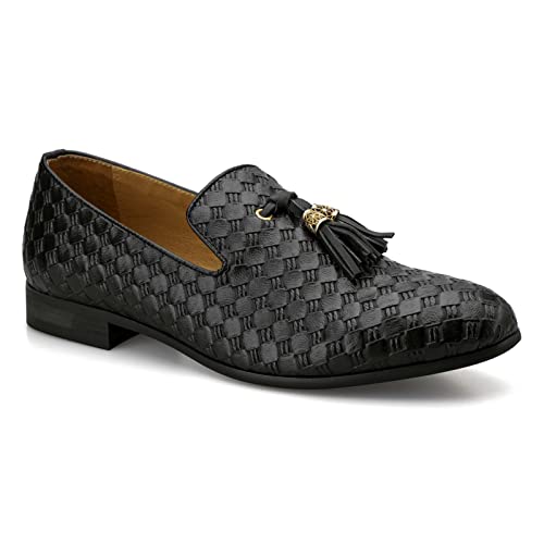 Image of Meijiana Mens Loafers Wedding Dress Shoes Slip-On Loafers for Men Tuxedo Suit Shoes