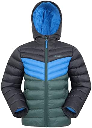 Mountain Warehouse Seasons Padded Kids Jacket - Water Resistant & Lightweight Insulated Rain Coat for Boys & Girls - Great for Autumn, Winter, School or Travelling Black 13 Years