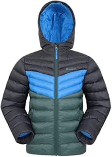 Mountain Warehouse Seasons Padded Kids Jacket - Water Resistant & Lightweight Insulated Rain Coat for Boys & Girls - Great for Autumn, Winter, School or Travelling Black 13 Years