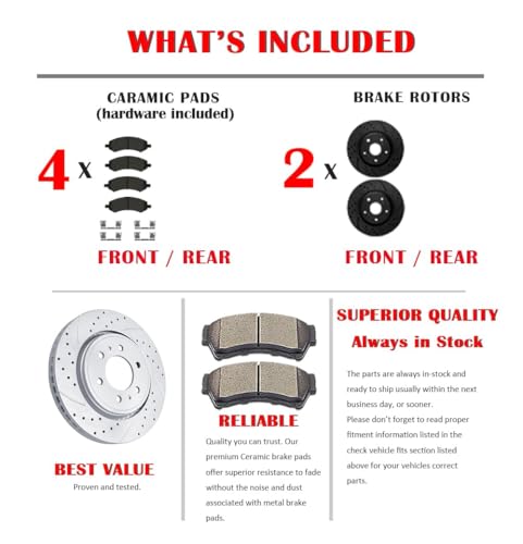 Image of Acinoparts Front Brake Kit for 2008-2018 Toyota Avalon 2007-2017 Camry