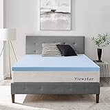 viewstar Memory Foam Mattress Topper Queen, 3 Inch Cooling Gel Infused Memory Foam Mattress Topper for Back Pain, Thick and Soft Ventilated Design, CertiPUR-US Certified (59 x 79 x3 inch)