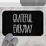 DIFNARY Rae Dunn Inspired Bath Mat, Grateful Everyday Bath Rug, Cute Funny Couple Bath Mats for Bathroom, Simple Minimalist, Farmhouse, Country Home Decor 24X16 in