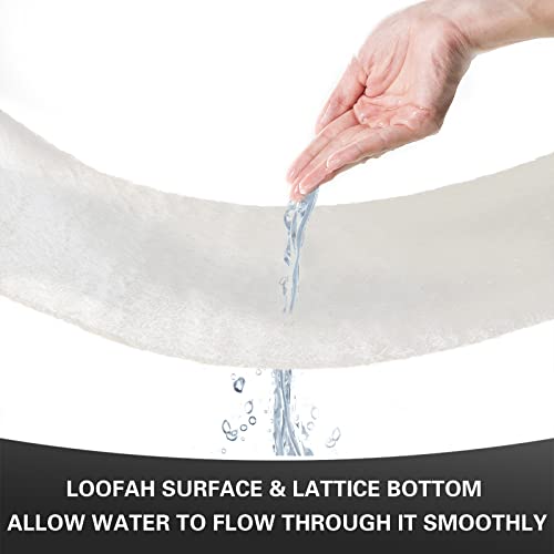 Carvapet Non-Slip Bathtub Mat 18X30 Inch Safety Bath Tub And Shower Mat Comfort Pvc Loofah Quick Drying Bathroom Mats For Wet Areas, White #TOP5