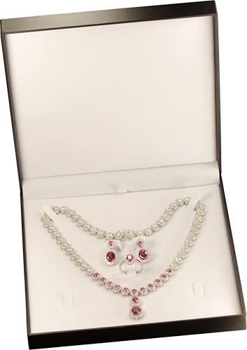 Black Color Extra Large Necklace Ring Earrings Bracelet Sets Gift Box