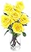 Bouquet of Long Stemmed Yellow Roses (Half Dozen) - With Vase