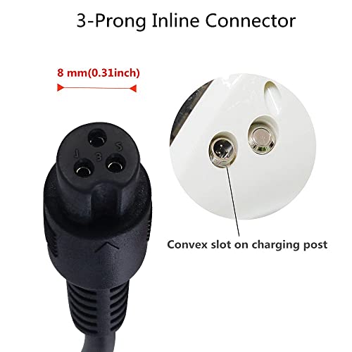 Evaplus 42V Charger Powerfast 3-Prong Inline Connector For 36V Pocket Mod, Sports Mod Lithium Battery, Battery Charger For Electric Scooter #TOP5