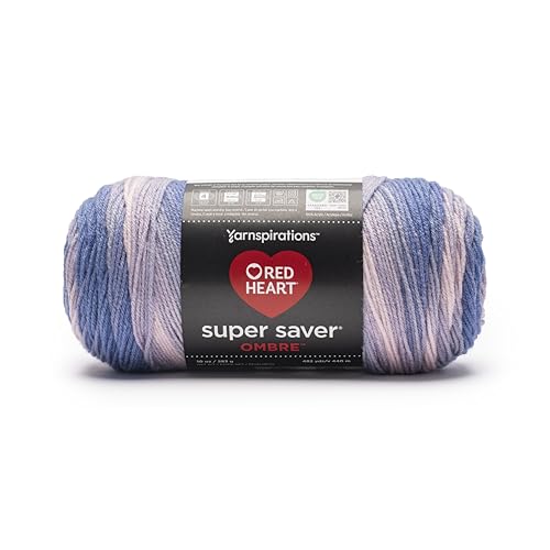 Image of Red Heart Super Saver Ombre Peaceful Yarn - 2 Pack of 283g /10oz - 100% Acrylic - #4 Worsted (Medium) - 482 Yards - Knitting /Crochet