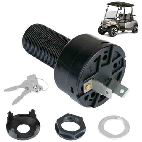 Panglong Golf Cart Starter Switch Ignition Key Switch-2 Pin 12V, Club Car Ignition Switch for 2004-Up Club Car Precedent and 2018-UP Tempo Electric, OEM# 102508601 1025086-01 Cover