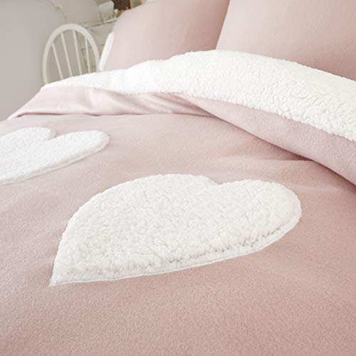 Catherine Lansfield Cosy Heart Double Dekbedset Blush - Afbeelding 4