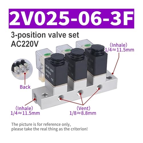 Électrovanne 2V025-06-3F 220V pour piloter les vérins pneumatiques - 3