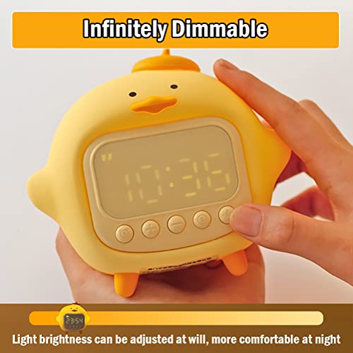 Ledholyt Cute Duck Alarm Clock Night Light, Children's Fun Duckling Wake Up Lamp, Alarm Clock, Night Light For Kids' Bedroom Decoration, Sleep Training Clock, Birthday Gift #TOP5