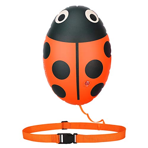 HeySplash Boya de Natacion, Dispositivo de Flotación de Natación en Aguas Abiertas, Flotador de Seguridad de Natación para Nadadores Triatletas Kayakistas Buceadores - Naranja