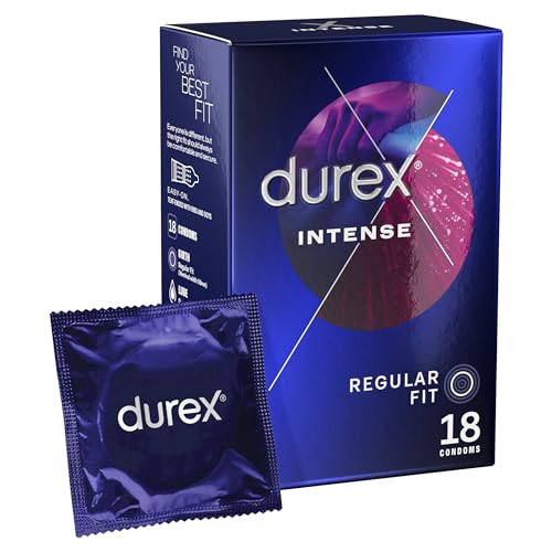 Durex Intense Ribbed & Dotted Condoms, 18-Pack