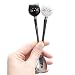 Koolkatkoo Cute Small Black and White Ceramic Stainless Steel Cat Coffee Spoon Set Little Tea Spoons Set for Cat Lovers Gifts for Mom