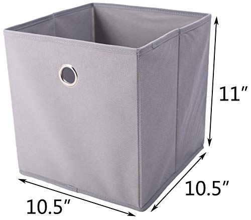 Amelitory Storage Bins Foldable Cube Organizer Fabric Drawer Set Of 6 Gray #TOP2