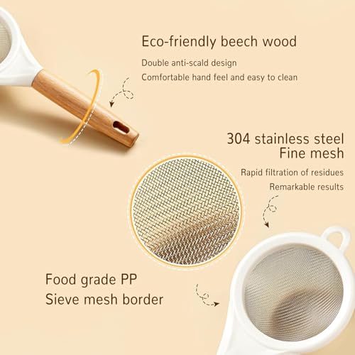 Image of PERMAFROST Small Fine Mesh Tea Strainer (Pack of 2) - Stainless Steel Double Mesh Chai Chalni for Tea, Juice, Milk & Flour | Kitchen Channi for Chai Patti, Cocktail, Ghee & Powder Sifting