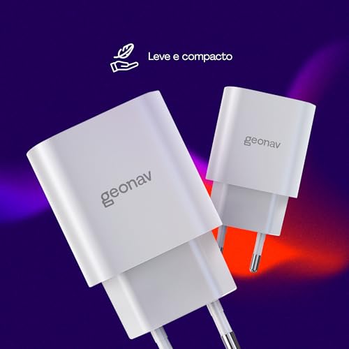 Geonav Carregador Universal Ultra Rápido, Power Delivery 25W, 1 Porta USB-C, CH25PDWT, Branco