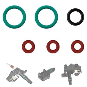 Kalexion 6pcs Black Silicone O-Ring Set for DeLonghi Coffee Machine Milk Frother Adapter, Compatible with Eletta, Magnifica, Dinamica, PrimaDonna, Automatic Coffee Machine Parts