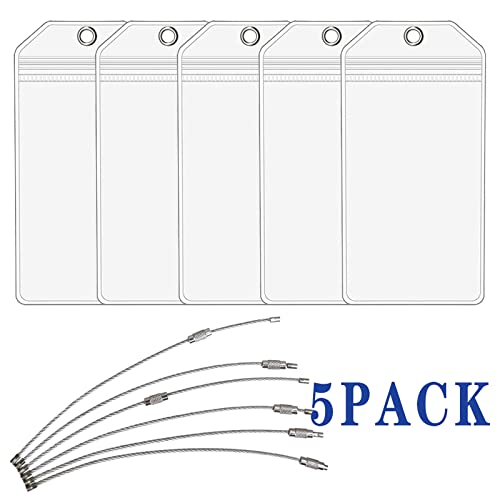 Cruise Luggage Tags With Steel Wire Loops Clear Cruise Tags Fit Cruise Ship Tag Holders Waterproof Pvc Luggage Tag For Ships & Tags E-Tag Holders Zip Seal Tags Luggage Tags Pvc Holders #TOP5