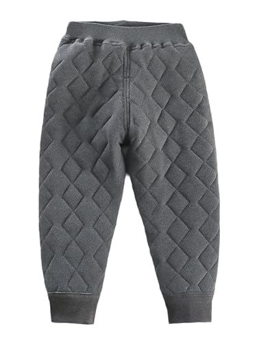 YiZYiF Kids Boys Girls Breathable Solid Color Padded Pants Elastic Waistband Quilted Trousers Sleepwear