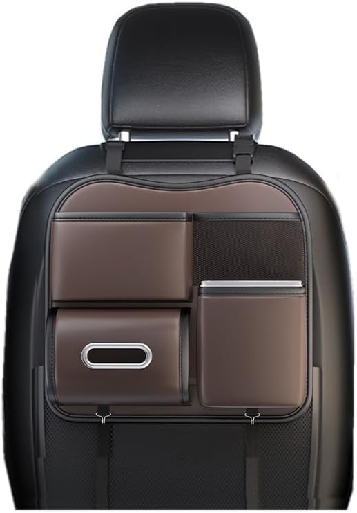 Hanging Car Organizer for Mercedes Benz GLK 200 220 250 260 300 350 400,Kick Mats Back Seat,Car Back Seat Storage Organizer, Keep Cars Vehicles Organized & Tidy,C Brown