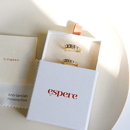 Espere Emerald Cut Bezel Set Cz Halfway Eternity Band | 7 Stone Wedding Anniversary Band Bridal Set (4Mm) Size 6 #TOP7