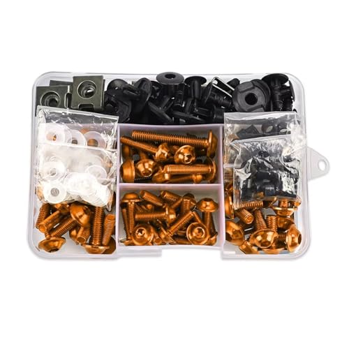 �t�F�A�����O�X�N�����[�L�b�g Compatible With Yamaha For Cygnusx 125 For Zuma125 For Yw125 ���h�t�F�A�����O�{�f�B �{���g�i�b�g �o�C�N�p�t�@�X�i�[ �l�W(Orange)