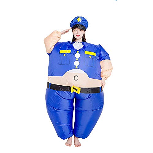 FFSM Gonfiabile Polizia Uniforme Abbigliamento Costume Vestito di Halloween Blow up Vestito Operato Un Formato WKY (Dimensioni: One Size) plm46 (Size : One Size)