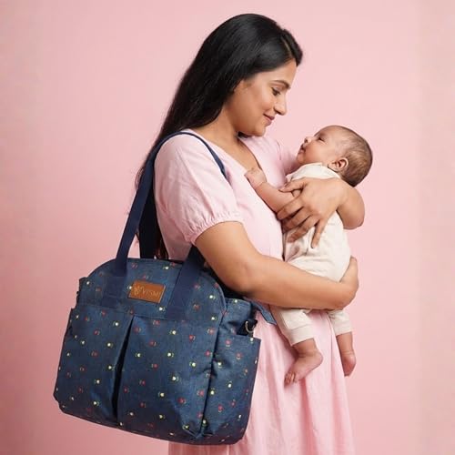 Image of VISMIINTREND Diaper Tote Bags for Mother | Materinity Travel Handbags | Multi Pockets Water Resistant Diaper Bags | Hospital Messenger Bags for New Mom | Gift for New Born Baby & Girl