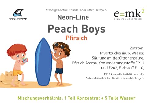 Slush Eis Sirup Peach Boys | Pfirsich-Granatapfel | Konzentrat 1:5 | 5 Liter Kanister | Glycerin Frei | geeignet für Ninja Slushy Maschine | Premium-Qualität direkt vom Hersteller – Bild 5