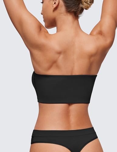 CRZ YOGA Softhold Womens Double Lined Strapless Bralettes - Tube Tops Bandeau Unlined Wireless Stretchy T-Shirt Everyday Bra2