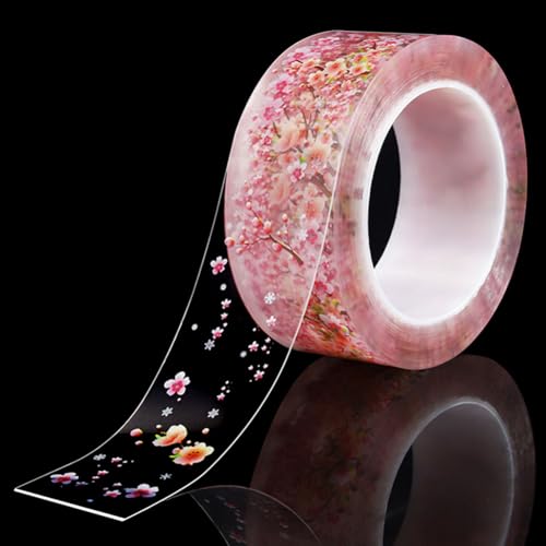 Image of Clear Caulk Tape Self Adhesive Sealant Strip 4.2 cm x 3m PVC Waterproof Sealing Tape Decorative Peach Blossom Caulk Sealant Tape for Kitchen Sink Wall Corner Bathtub Edge Protector