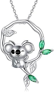 LONAGO 925 Sterling Silver Animal Pendant Necklace Cute Unicorn Fox Necklace Jewelry for Women
