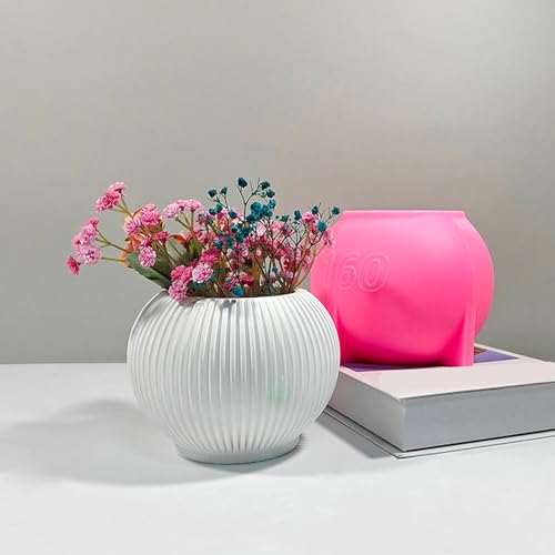 Vase à rayures en silicone pour pots de fleurs et déco - 5