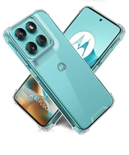 Image of WOW IMAGINE Ultra-Hybrid Crystal Clear Back Case for Motorola Moto Edge 60 Fusion | Shockproof Design | Camera Protection Bump | Hard Clear Mobile Back Cover with Cushioned Edges - Transparent